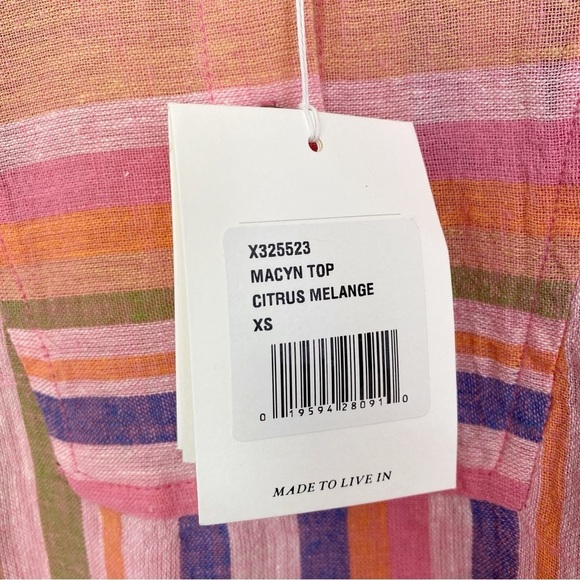 Xirena Macyn Top in Citrus Melange Linen Striped - Picture 8 of 8